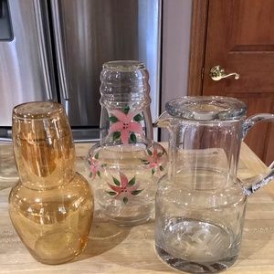 Tumble ups, bedside water bottles, decor